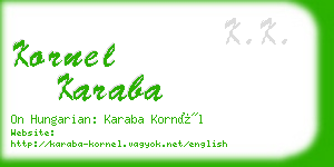 kornel karaba business card